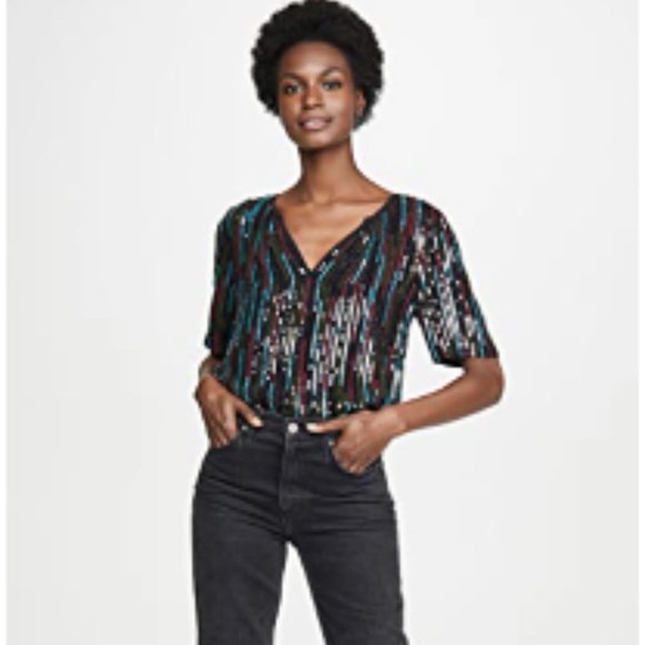 Retail $349 Graham & Spencer MYTHERESA Nikky Sequin Top NWT - Picture 1 of 14